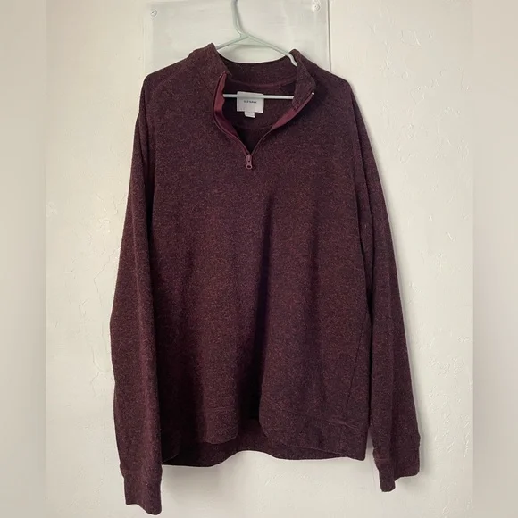❄️4 for $25 Sale!❄️ Old Navy, Burgundy zipper pull over. XXL made in Egypt - Picture 1 of 4